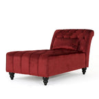 Chaise longue en velours gris / grenat / sarcelle foncée, capitonnée, une place