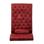 Chaise longue en velours gris / grenat / sarcelle foncée, capitonnée, une place