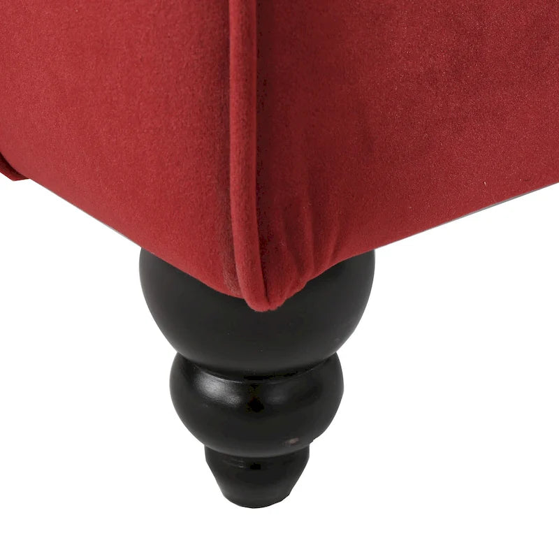 Chaise longue en velours gris / grenat / sarcelle foncée, capitonnée, une place