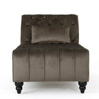 Chaise longue en velours gris / grenat / sarcelle foncée, capitonnée, une place