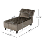 Chaise longue en velours gris / grenat / sarcelle foncée, capitonnée, une place