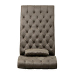 Chaise longue en velours gris / grenat / sarcelle foncée, capitonnée, une place