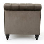 Chaise longue en velours gris / grenat / sarcelle foncée, capitonnée, une place