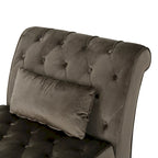 Chaise longue en velours gris / grenat / sarcelle foncée, capitonnée, une place