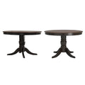 Table de salle à manger bicolore, noir/blanc antique, ronde et rectangulaire, 4 à 6 places