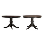 Table de salle à manger bicolore, noir/blanc antique, ronde et rectangulaire, 4 à 6 places