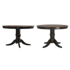 Table de salle à manger bicolore, noir/blanc antique, ronde et rectangulaire, 4 à 6 places