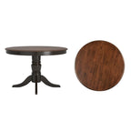 Table de salle à manger bicolore, noir/blanc antique, ronde et rectangulaire, 4 à 6 places