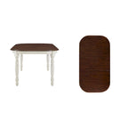 Table de salle à manger bicolore, noir/blanc antique, ronde et rectangulaire, 4 à 6 places