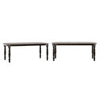 Table de salle à manger bicolore, noir/blanc antique, ronde et rectangulaire, 4 à 6 places