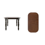 Table de salle à manger bicolore, noir/blanc antique, ronde et rectangulaire, 4 à 6 places