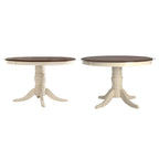 Table de salle à manger bicolore, noir/blanc antique, ronde et rectangulaire, 4 à 6 places
