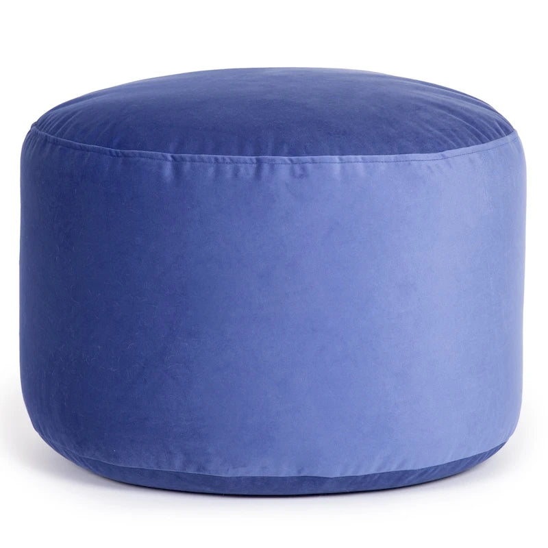 Pouf rond en velours – Rose / Turquoise / Blanc cassé / Vert forêt / Menthe / Moutarde / Brique / Bleu – 1 place