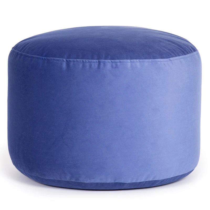 Pouf rond en velours – Rose / Turquoise / Blanc cassé / Vert forêt / Menthe / Moutarde / Brique / Bleu – 1 place