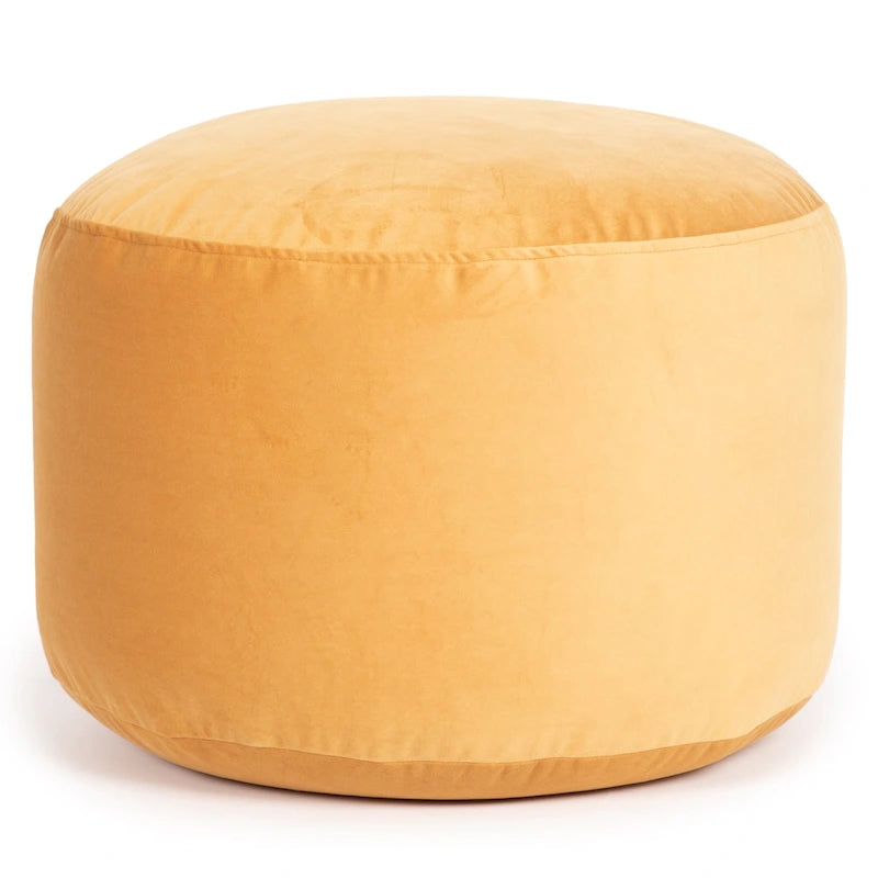 Pouf rond en velours – Rose / Turquoise / Blanc cassé / Vert forêt / Menthe / Moutarde / Brique / Bleu – 1 place