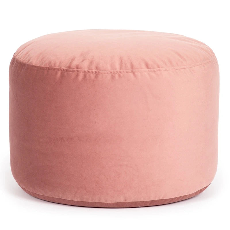 Pouf rond en velours – Rose / Turquoise / Blanc cassé / Vert forêt / Menthe / Moutarde / Brique / Bleu – 1 place