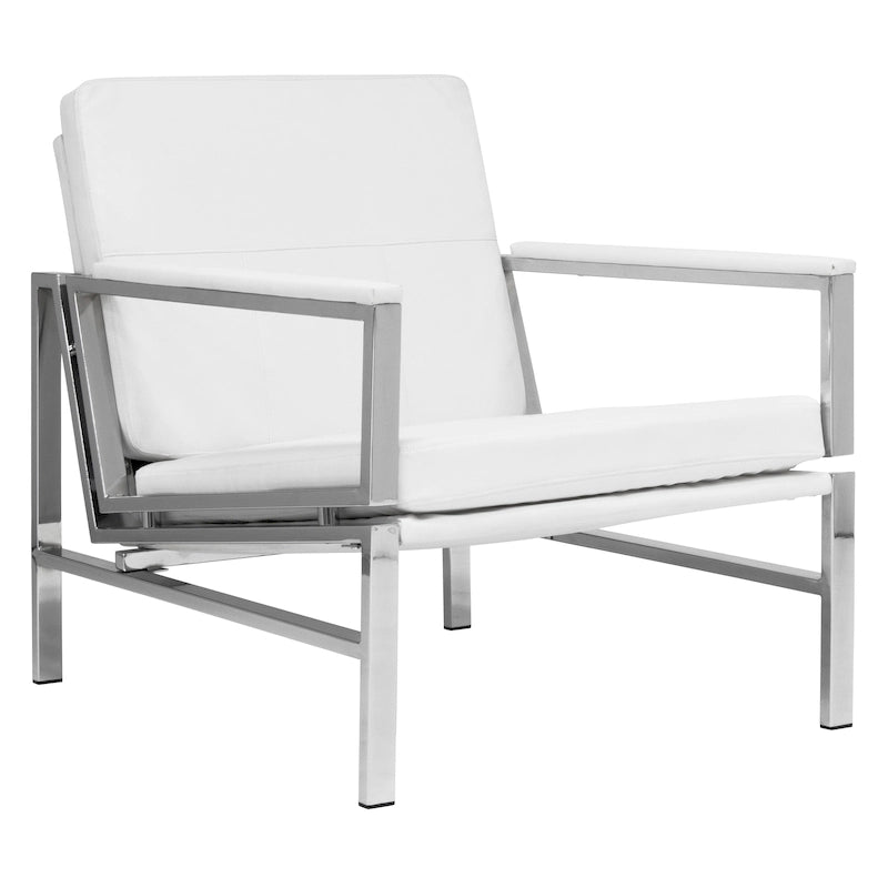 Fauteuil d'appoint du milieu du siècle en métal et cuir reconstitué Strick & Bolton Regina