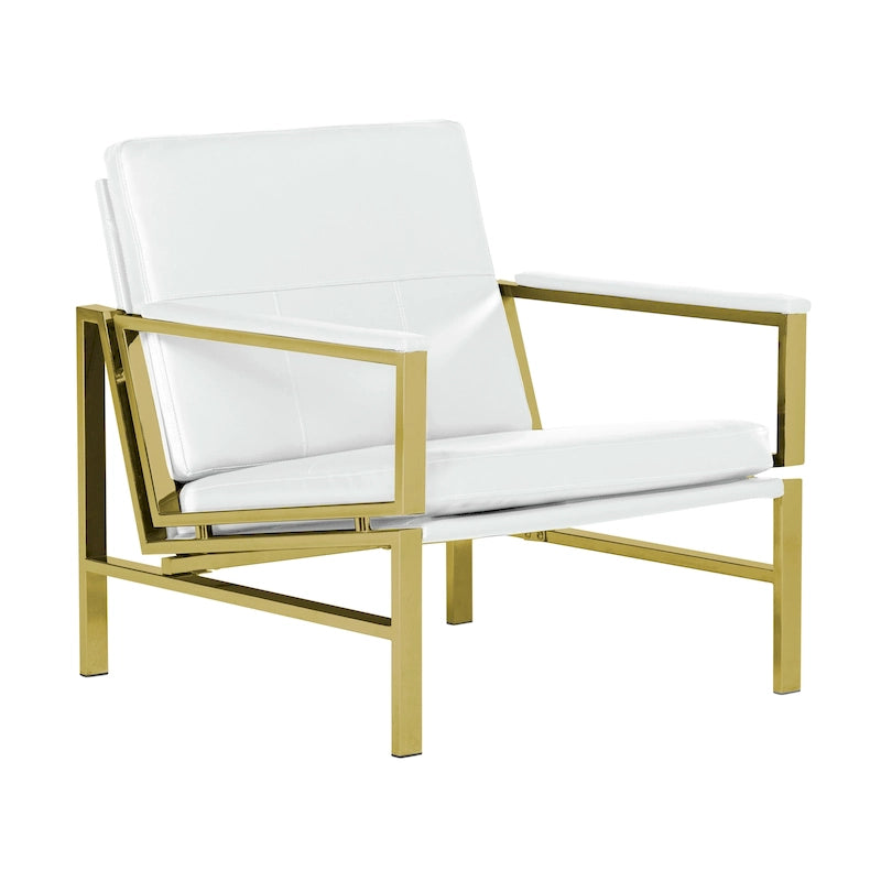 Fauteuil d'appoint du milieu du siècle en métal et cuir reconstitué Strick & Bolton Regina