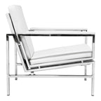 Fauteuil d'appoint du milieu du siècle en métal et cuir reconstitué Strick & Bolton Regina