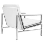 Fauteuil d'appoint du milieu du siècle en métal et cuir reconstitué Strick & Bolton Regina