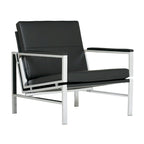 Fauteuil d'appoint du milieu du siècle en métal et cuir reconstitué Strick & Bolton Regina