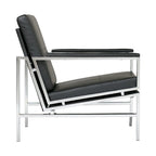 Fauteuil d'appoint du milieu du siècle en métal et cuir reconstitué Strick & Bolton Regina