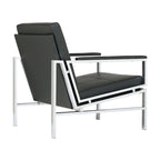 Fauteuil d'appoint du milieu du siècle en métal et cuir reconstitué Strick & Bolton Regina