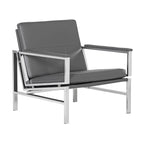 Fauteuil d'appoint du milieu du siècle en métal et cuir reconstitué Strick & Bolton Regina