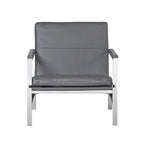 Fauteuil d'appoint du milieu du siècle en métal et cuir reconstitué Strick & Bolton Regina