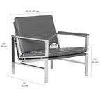 Fauteuil d'appoint du milieu du siècle en métal et cuir reconstitué Strick & Bolton Regina