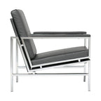 Fauteuil d'appoint du milieu du siècle en métal et cuir reconstitué Strick & Bolton Regina