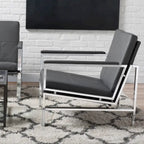 Fauteuil d'appoint du milieu du siècle en métal et cuir reconstitué Strick & Bolton Regina