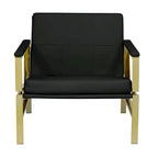 Fauteuil d'appoint du milieu du siècle en métal et cuir reconstitué Strick & Bolton Regina