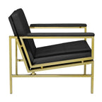 Fauteuil d'appoint du milieu du siècle en métal et cuir reconstitué Strick & Bolton Regina