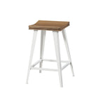 Ensemble de salle à manger 3 pièces hauteur comptoir avec piètement tréteau en acier – Gris antique / Chêne foncé / Vert antique, 2 places