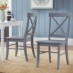 Ensemble de salle à manger 5 pièces, table blanche avec chaises à dossier en X, 4 places