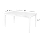 Ensemble de salle à manger 5 pièces, table blanche avec chaises à dossier en X, 4 places