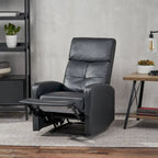 Fauteuil Club Inclinable avec Dossier en Faux Cuir, Noir / Blanc / Rouge, Monoplace