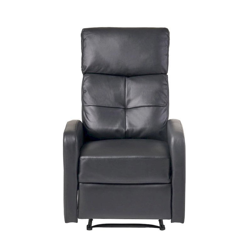 Fauteuil Club Inclinable avec Dossier en Faux Cuir, Noir / Blanc / Rouge, Monoplace