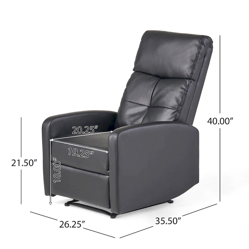 Fauteuil Club Inclinable avec Dossier en Faux Cuir, Noir / Blanc / Rouge, Monoplace