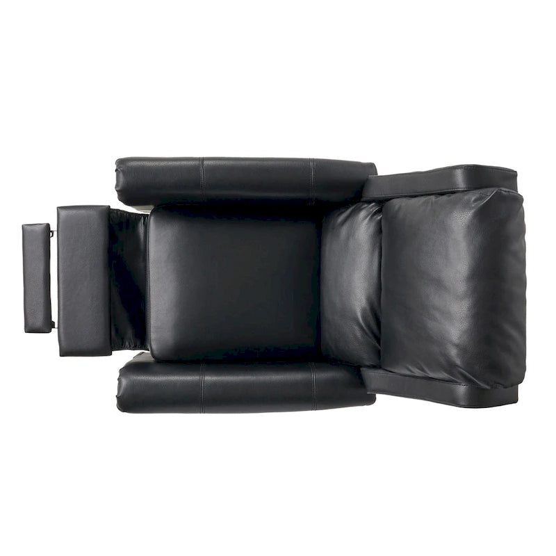 Fauteuil Club Inclinable avec Dossier en Faux Cuir, Noir / Blanc / Rouge, Monoplace