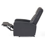 Fauteuil Club Inclinable avec Dossier en Faux Cuir, Noir / Blanc / Rouge, Monoplace