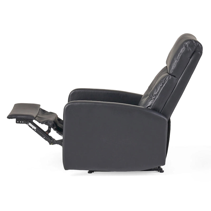 Fauteuil Club Inclinable avec Dossier en Faux Cuir, Noir / Blanc / Rouge, Monoplace