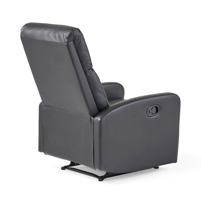 Fauteuil Club Inclinable avec Dossier en Faux Cuir, Noir / Blanc / Rouge, Monoplace