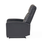 Fauteuil Club Inclinable avec Dossier en Faux Cuir, Noir / Blanc / Rouge, Monoplace