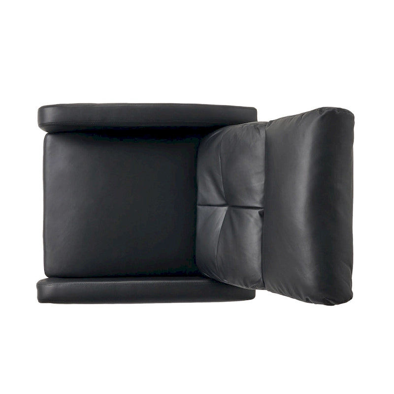 Fauteuil Club Inclinable avec Dossier en Faux Cuir, Noir / Blanc / Rouge, Monoplace
