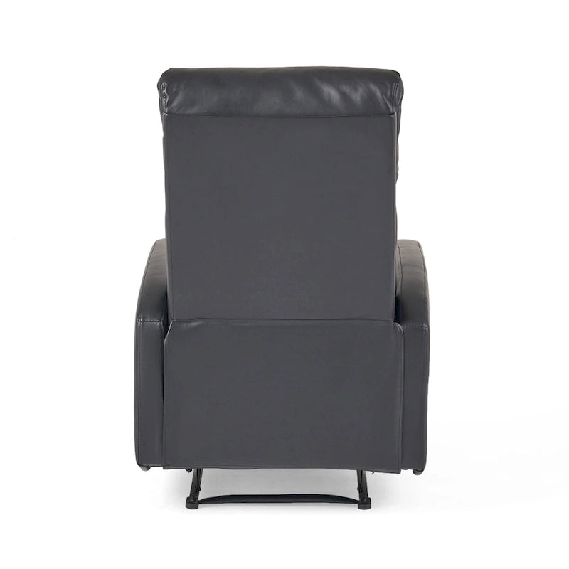 Fauteuil Club Inclinable avec Dossier en Faux Cuir, Noir / Blanc / Rouge, Monoplace