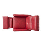 Fauteuil Club Inclinable avec Dossier en Faux Cuir, Noir / Blanc / Rouge, Monoplace