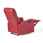 Fauteuil Club Inclinable avec Dossier en Faux Cuir, Noir / Blanc / Rouge, Monoplace