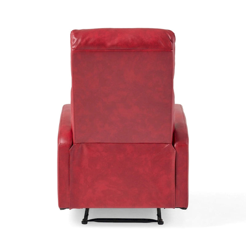 Fauteuil Club Inclinable avec Dossier en Faux Cuir, Noir / Blanc / Rouge, Monoplace
